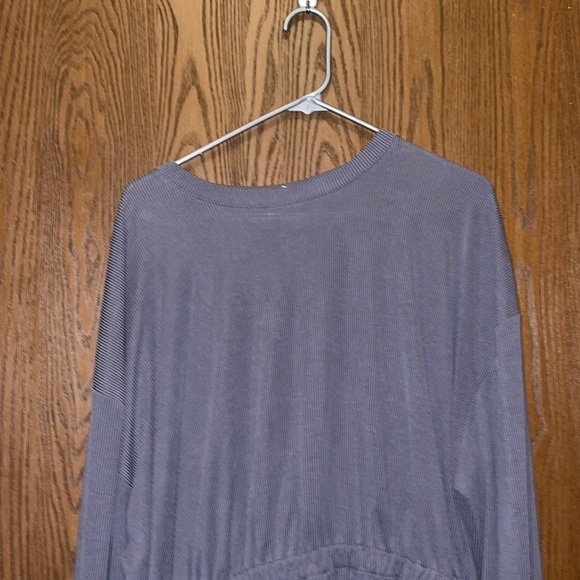 Gray Navy Blue Blouse - Picture 2 of 4